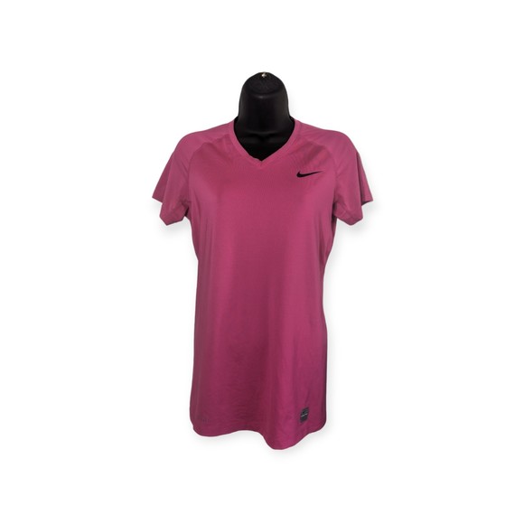 Nike Tops - Nike Pro Dri-Fit Slim Fit Active T-Shirt Top Size Medium Pink Short Sleeve